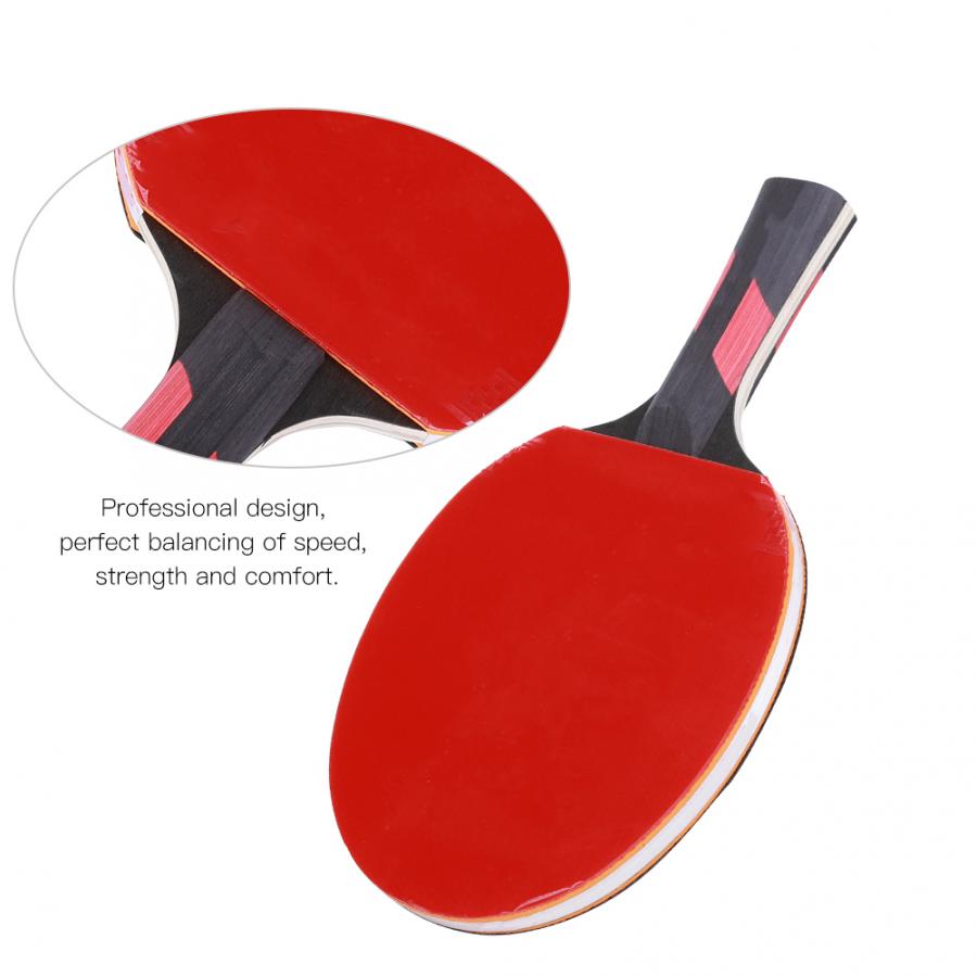 Long/Short handle Table Tennis Rackets Training Competition Table Tennis Racket Pong Paddle Sport Equipment with Storage Bag