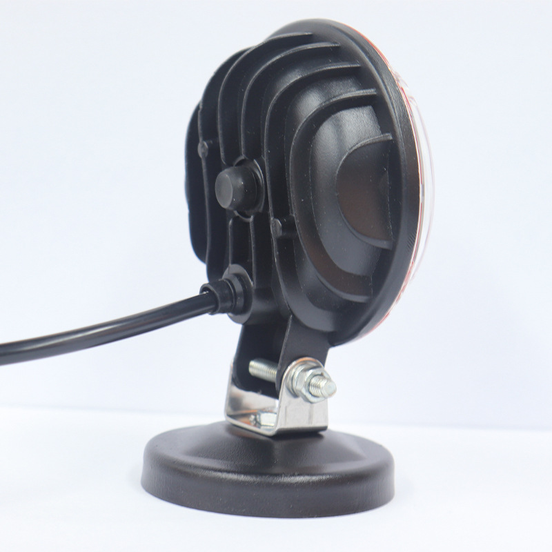 Luz de trabajo Led redonda de 12W para coche, luz de trabajo Led de conducción de 3 "con DRL intermitente rojo y amarillo, 1 Uds.