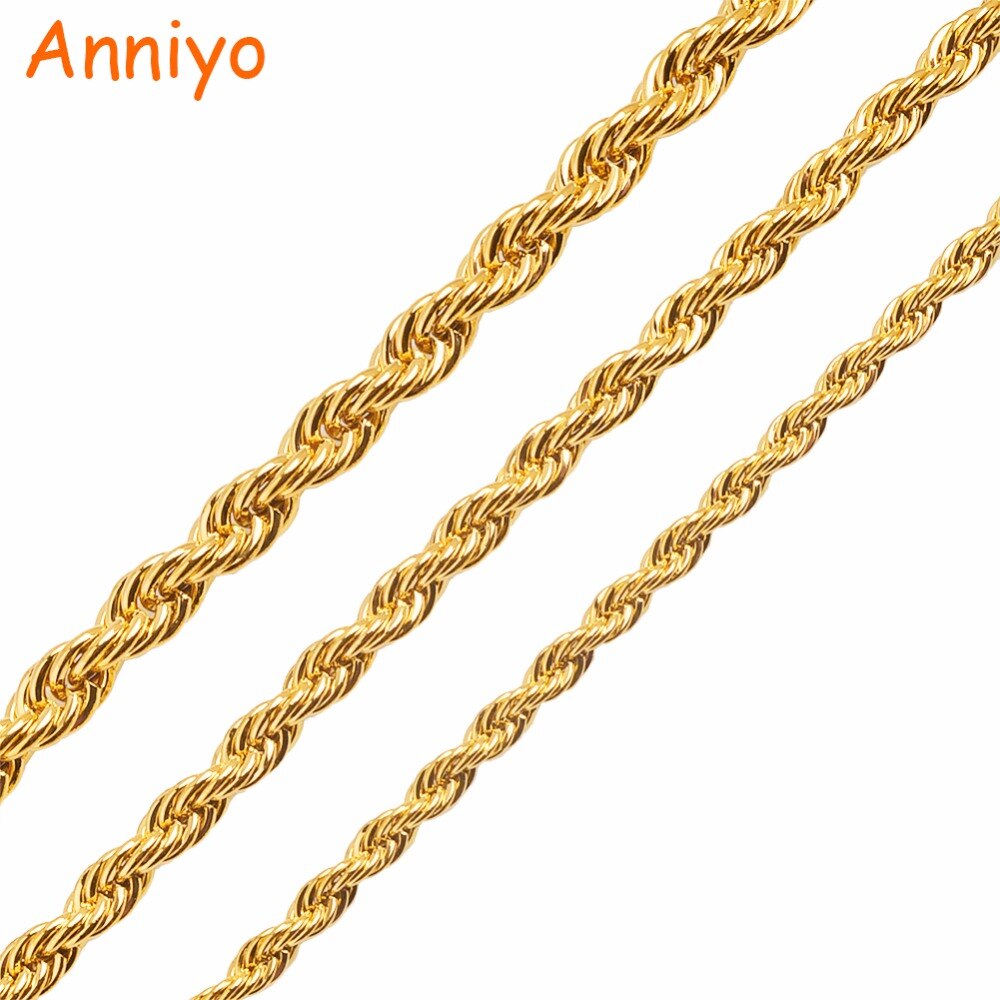 Anniyo (Een Stuk) Twisted Chain Armbanden Voor Vrouwen/Mannen, goud Kleur Sieraden Armbanden Trendy Beste #009616