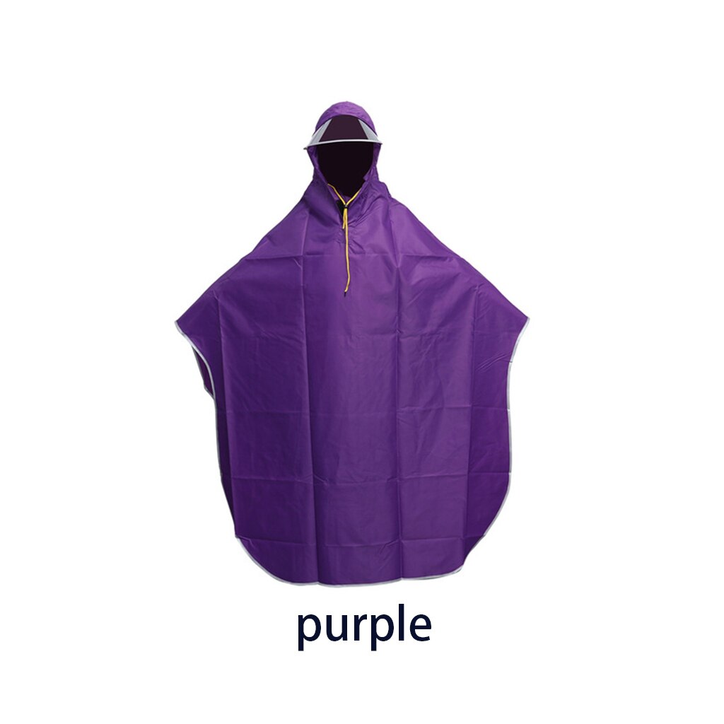 Men Women Cycling Bicycle Bike Raincoat Rain Cape Poncho Hooded Windproof Rain Coat Mobility Scooter Cover Rain Coat: purple