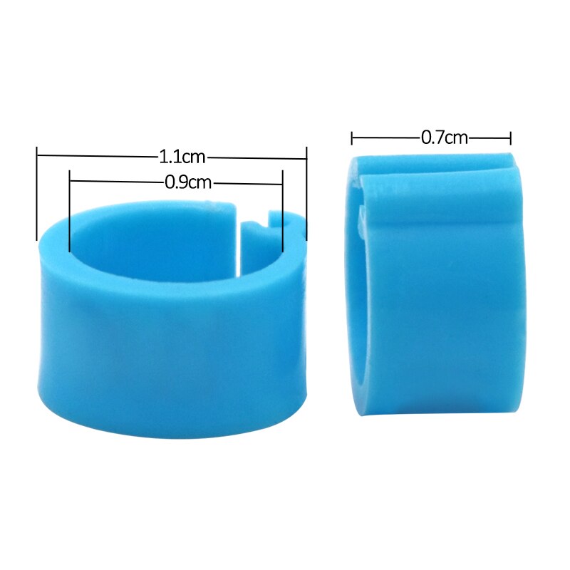 Anillos de plástico para pies de palomas y codorniz, suministros para aves pequeñas, 10 colores, piezas, 100
