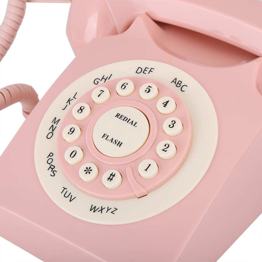 Vintage Telephone High Definition Call Wired Telephone for Home Office Pink European telefono Landline Desk Telephone