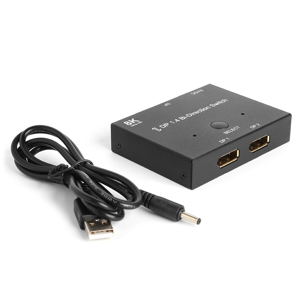 Displayport Splitter DP1.4 Switch Ports Bi-direction 1x2 / 2x1 Displayport Switcher Ultra HD 8K@30Hz 4K@120Hz for PS4 Xbox HDTV