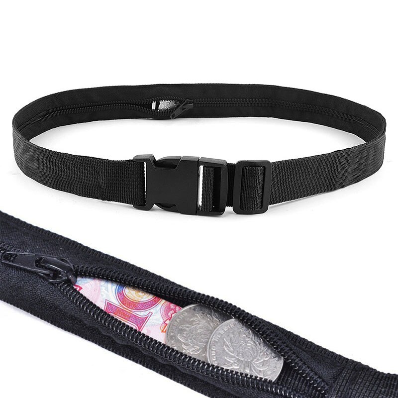 Hidden Belts Men Travel Anti-Theft Waist Belt Plastic Buckle Strap Male Belt