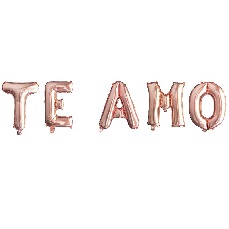 5 pièces 16 pouces espagnol Te amo lettre ballons décorations de fête de mariage je t'aime mère saint valentin air globos fournitures: 1