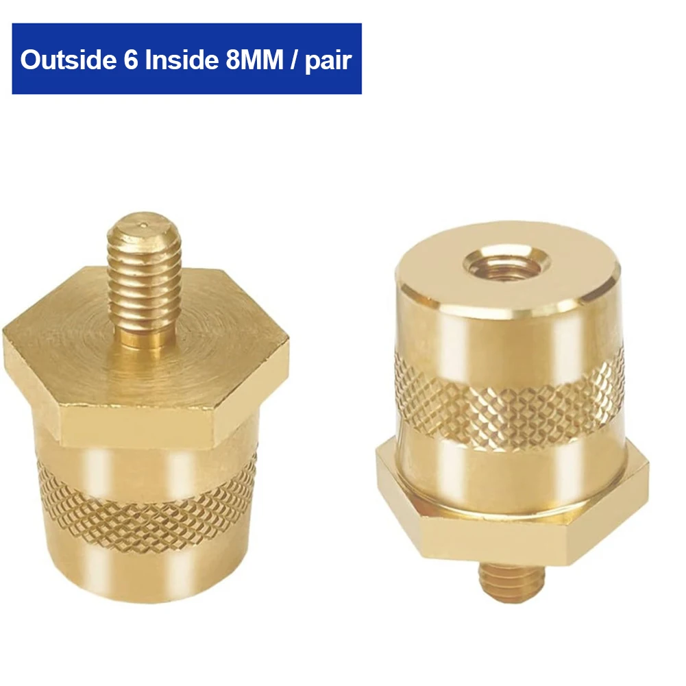 1 Pair Battery Pole Adapter Brass Battery Terminal Connector M6 Thread Positive Negative Battery Post Connector Terminal Adapter: black