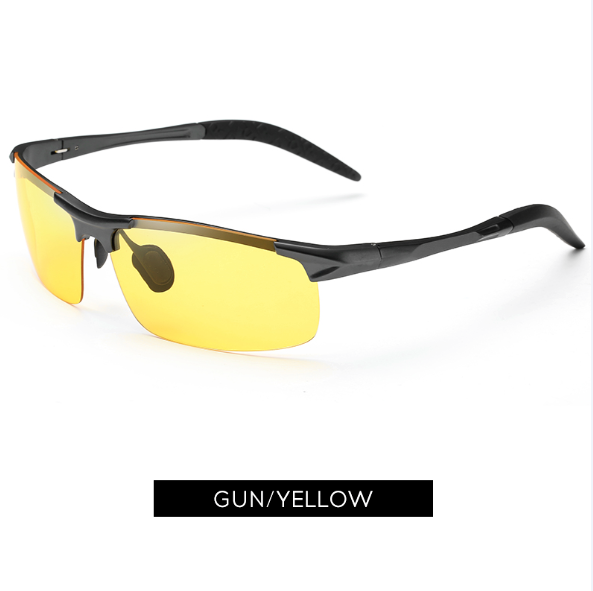 Locksoso nattesynsbriller antirefleks polarisator bilførere nattesynsbriller polariserede kørebriller gule solbriller: 3. pistol gule