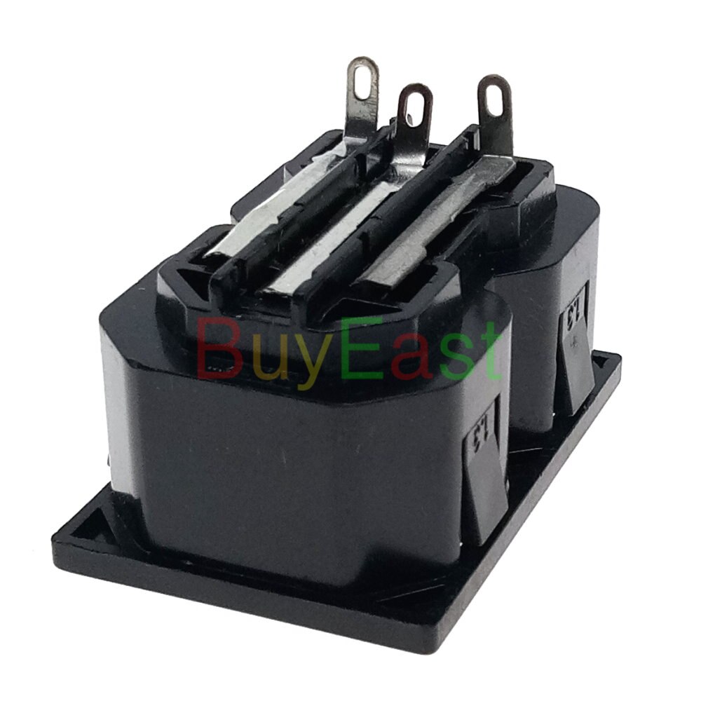 (Pack 3) IEC320 C13 Female 2-Way Panel Mount Power Inlet Socket AC250V 10A