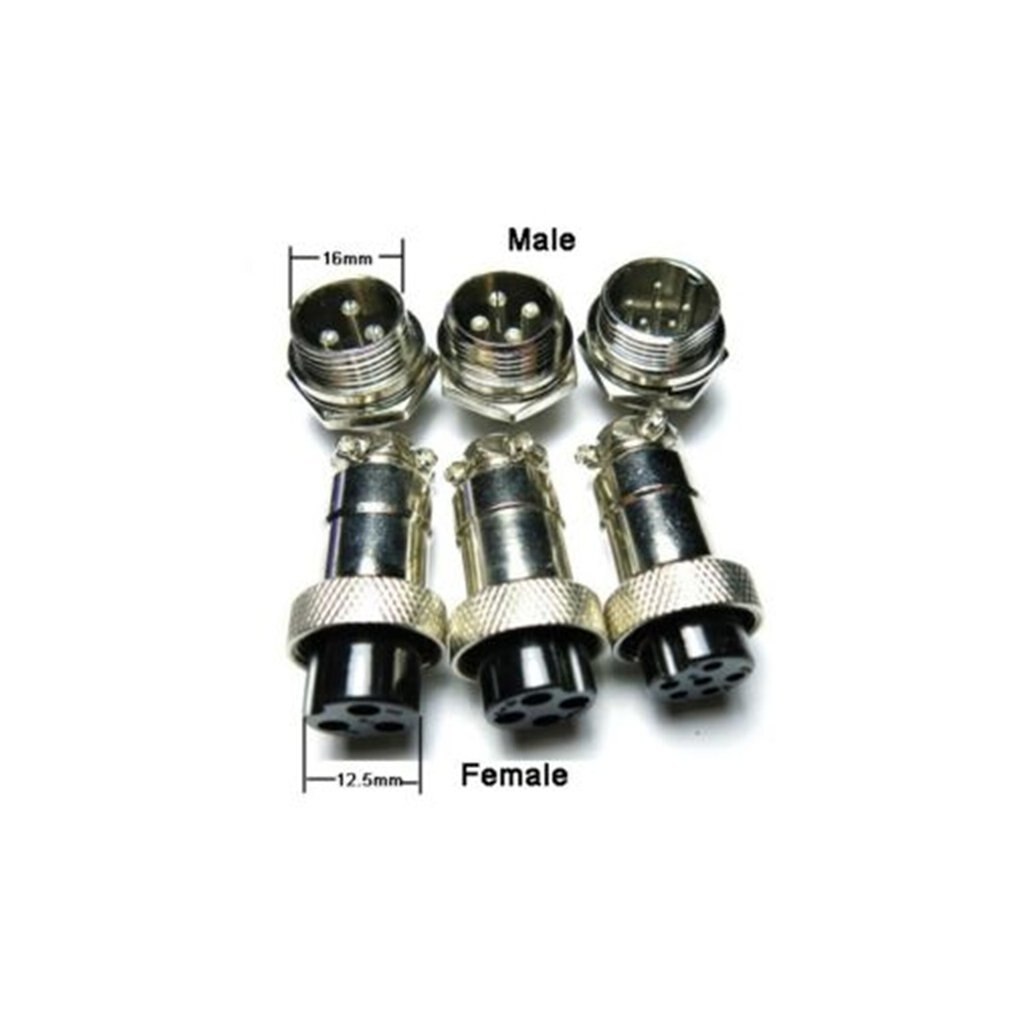 5pcs GX16 Female&male Connector Plug Socket Metal Aviation Plug 16mm Wire Cable Panel Connector Circular Socket Connector