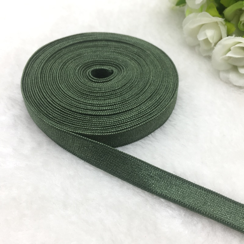 5 yds 3/8 "cinta de Spandex verde oscuro multifunción banda elástica para coser lazos accesorios para el cabello accesorio de ropa de cintura