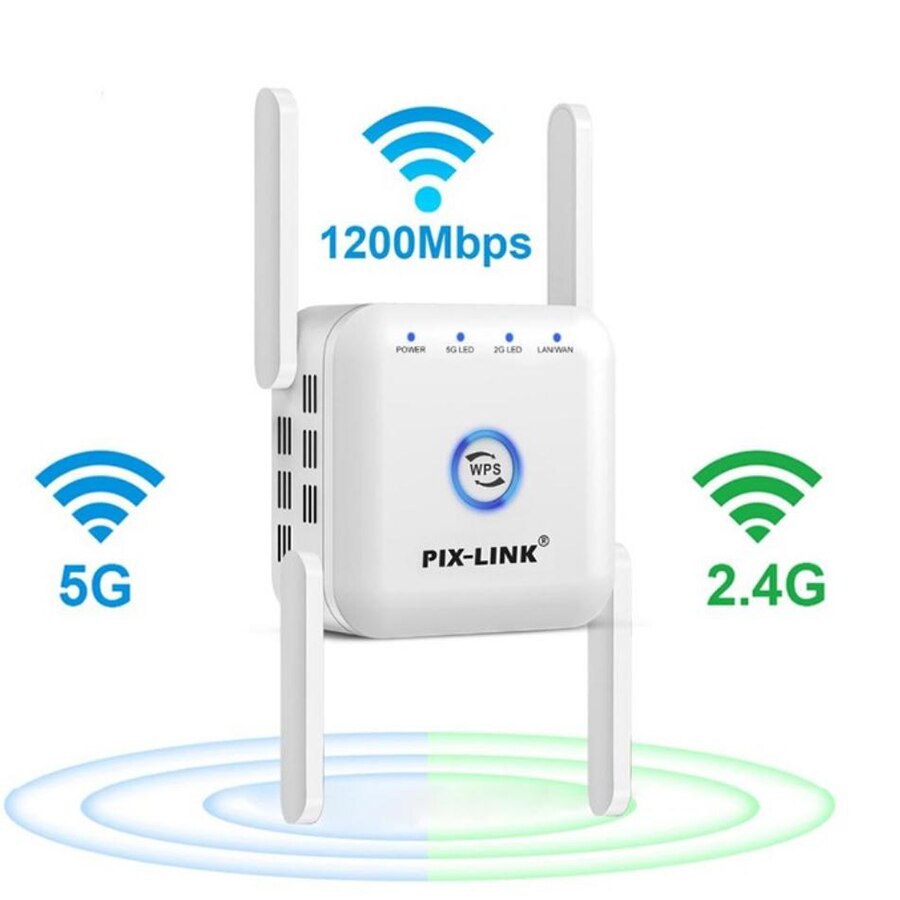 Wzmacniacz sygnału WiFi 5G wzmacniacz 5Ghz WiFi daleki zasięg Extender 1200 mb/s bezprzewodowy wzmacniacz Wi-Fi domowy wzmacniacz sygnału Wi-Fi: EU plug / White 2.4G 5G AC24