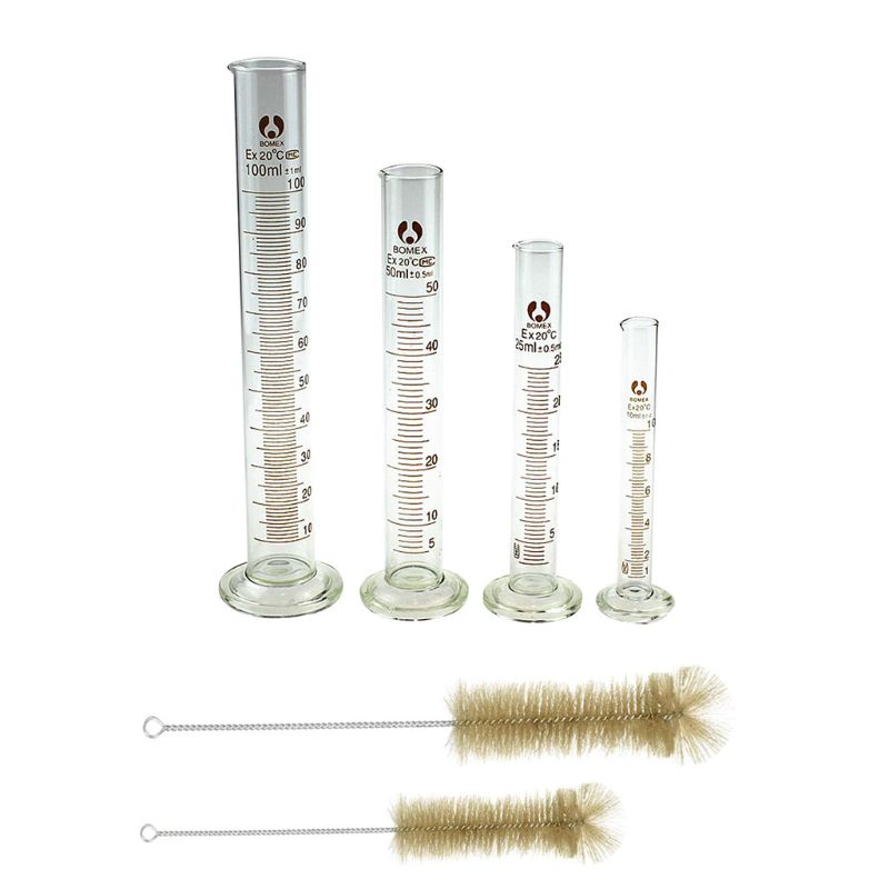 10ml 25ml 50ml 100ml Graduated Cylinder Measuring Tool Lab Glass Measuring Container Chemistry Cylinder Set