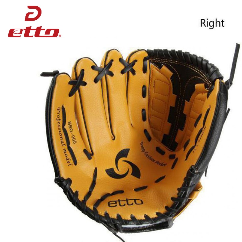 Etto Men Baseball Glove Right Hand Male Beisbol Training Glove Kids For Match Softball HOB002Y