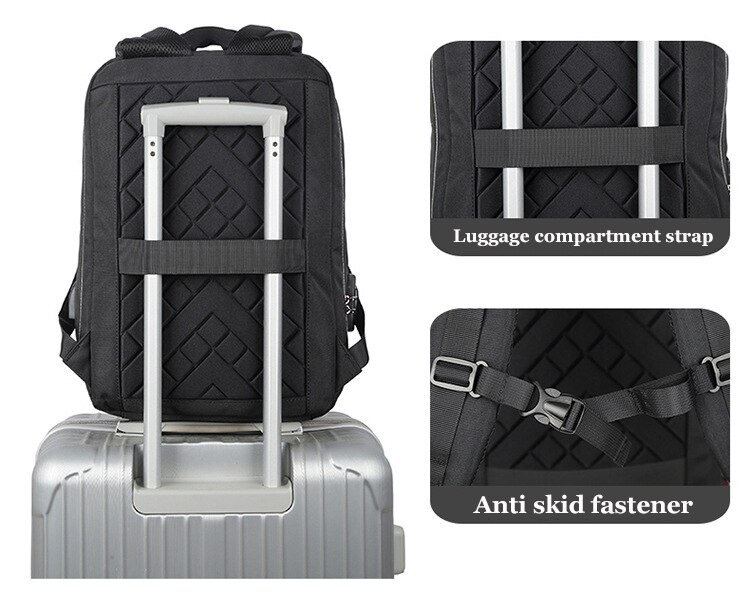 Herenrugzak met wachtwoordvergrendeling, 15.6 inch laptoprugzakken, usb-oplaadmogelijkheid, meerlaagse ruimtereistas, zakelijke herenmochila