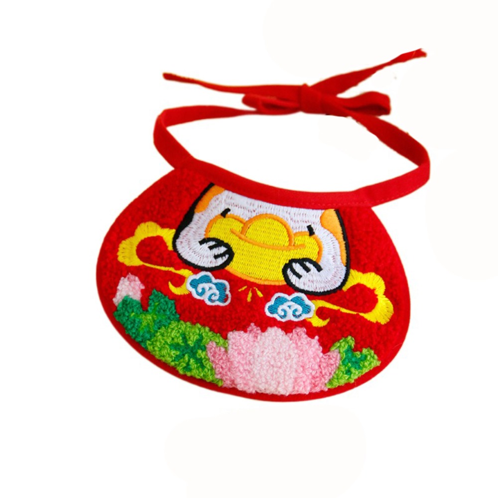 Accessoires voor huisdierenverzorging Leuke kattenhanddoek Borduurslab Cartoon Stijlvolle watersjaal voor huisdieren Verstelbare comfortabele huisdierhalsband Kitten: zwart