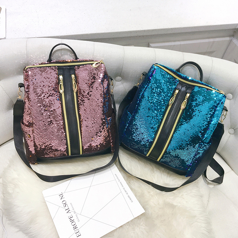 Frauen Rucksack Glitter Pailletten Schulter Rucksack Mädchen Bling Reise Schule Tasche Rucksack Weiblichen PU Daypack Mochila Feminina Mujer