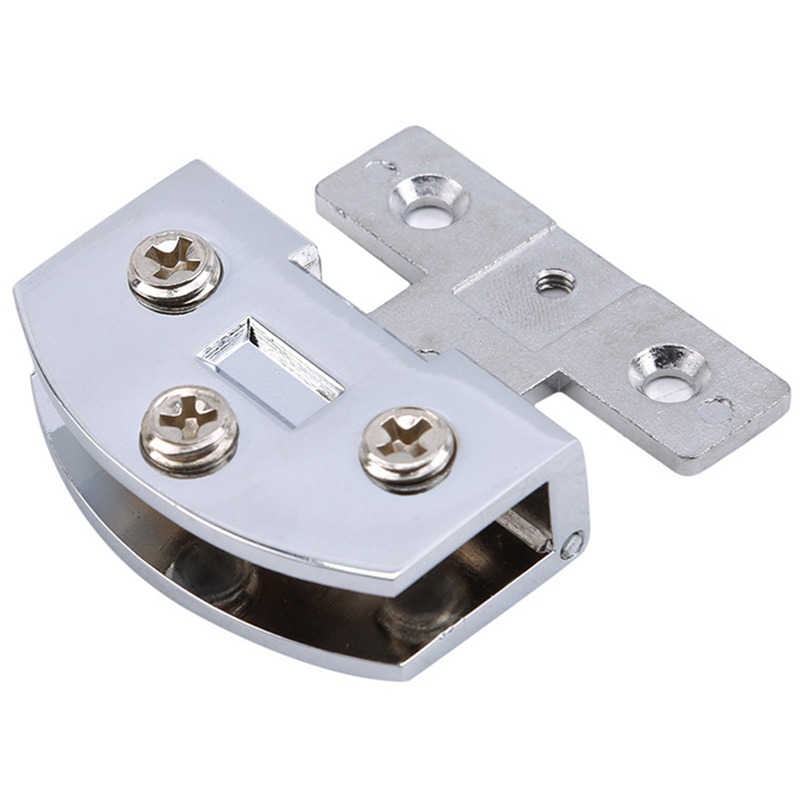 Glasdør hængsel klemmer rustfrit stål vinskab brød skab skab skab låge clip dør hængsler til 5-9mm: Guld