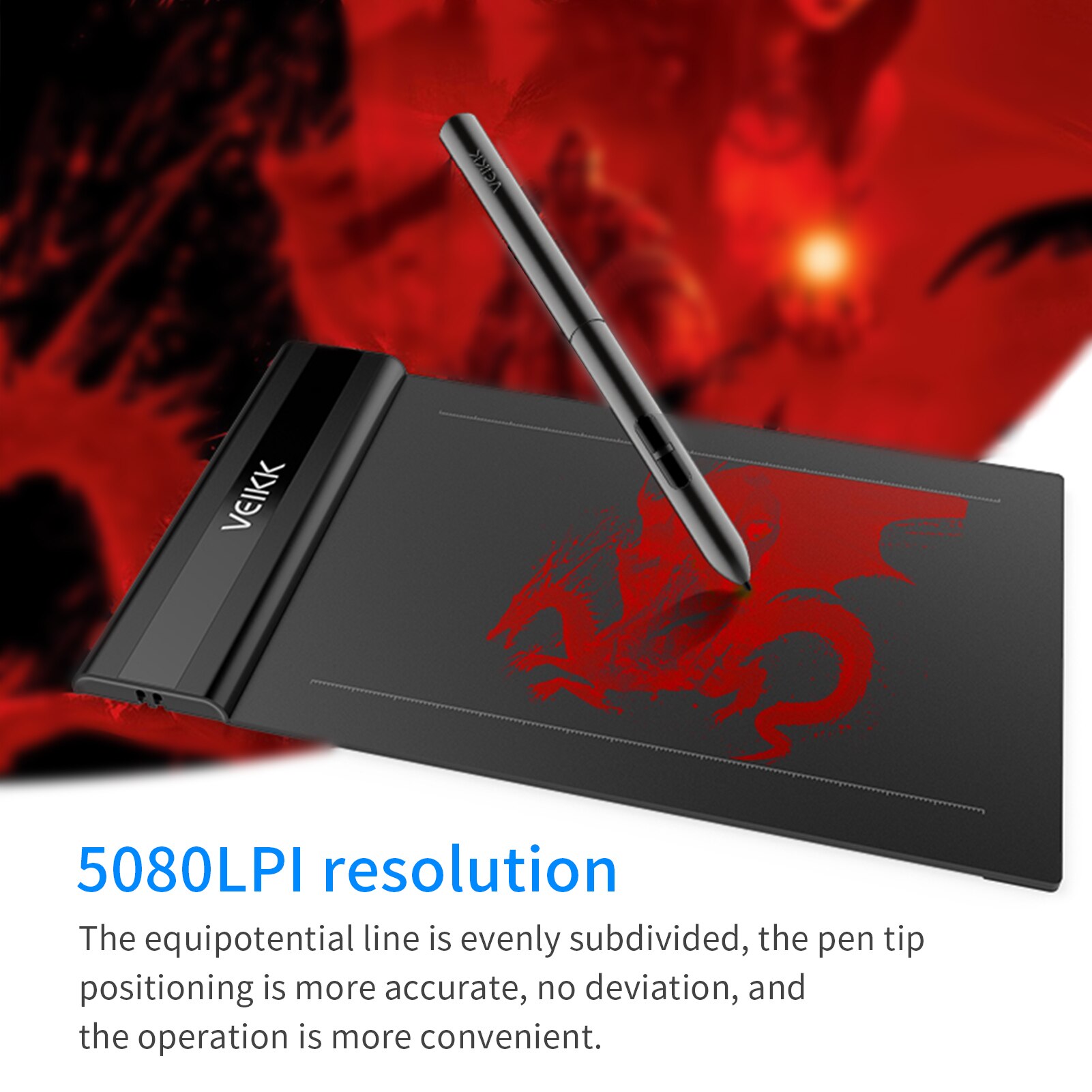 VEIKK S640 graphic Pen tablet 6 x 4 inch Ultra Thin OSU Digital Drawing Tablet with Battery-Free Pen 8192 Levels Pressure