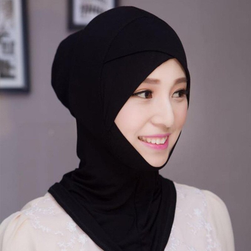 Pañuelo para la cabeza de mujer musulmana, Hijab de algodón elástico, turbante, turbante, gorro, chal, pañuelo de Islam, diadema interior, Capó