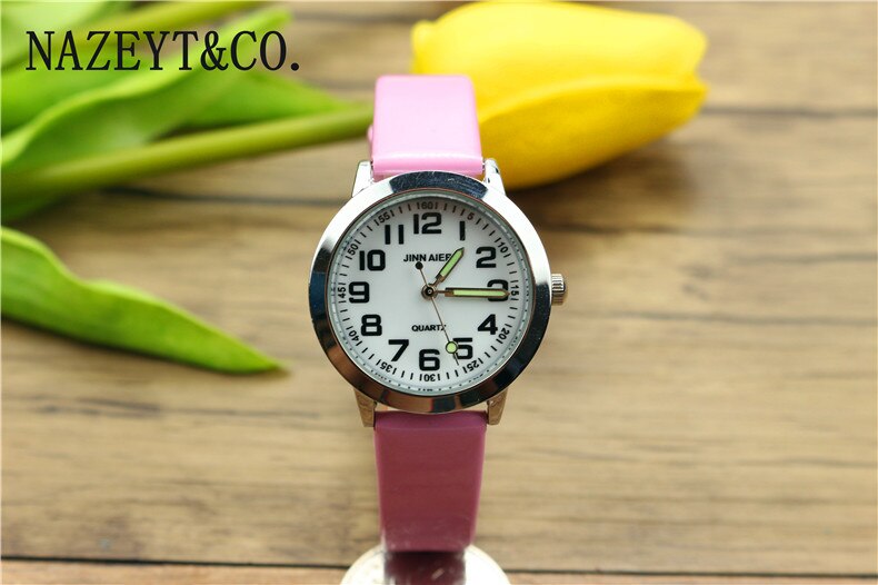 enfants simple visage montre à quartz petits garçons et filles apprendre à temps montre cuir décontractée anniversaire noël horloge