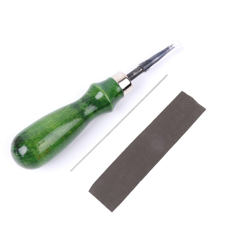 1 Set Leather Edge Skiving Beveling Wooden Handle Craft DIY Cutting Tool Kit For DIY leather manual cutting edge: 0.8mm