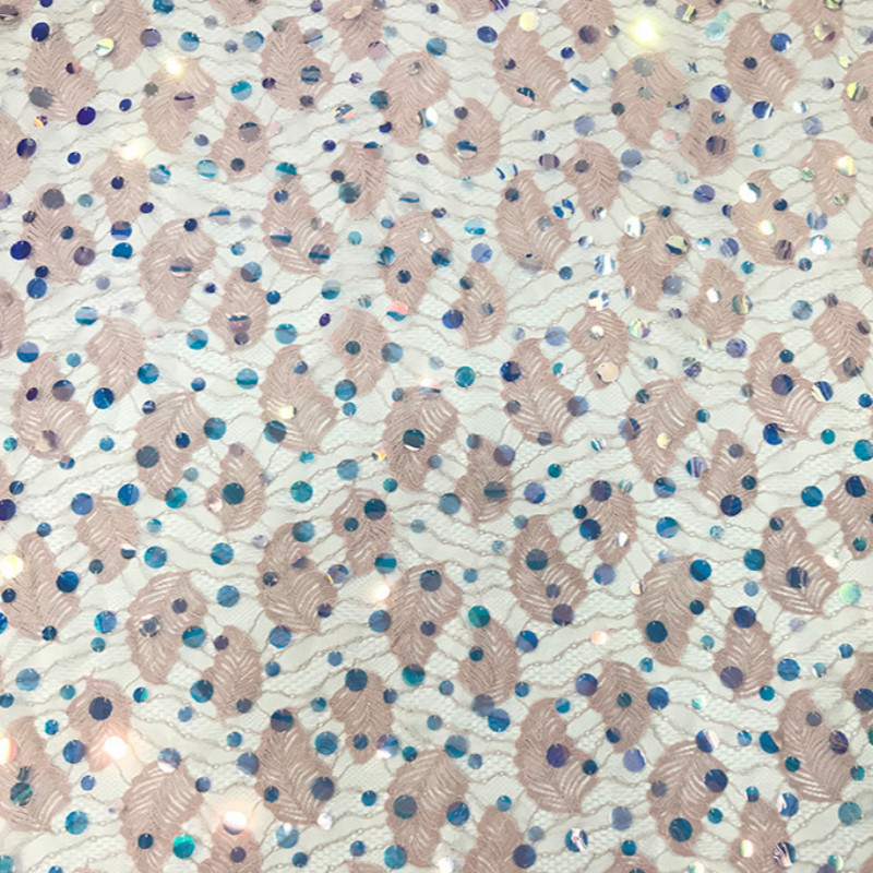 1 verftet 18mm paljett blondere stoff til våren og sommeren kvinners kjole kostyme blond stoff