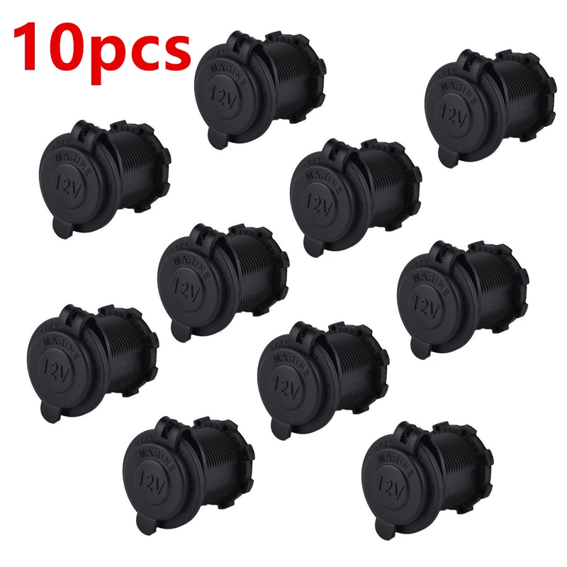 10Pcs 12V Sigarettenaansteker Waterdichte Auto Boot Motorfiets Tractor Stopcontact Auto Power Adapter Socket Dropping