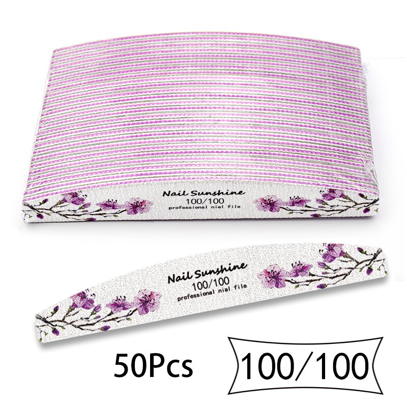 25/50Pcs Nail File Salon Nail Files Reusable Nail File Flower 80/100/150/180/240 Manicure Tools: 100 100 50Pcs