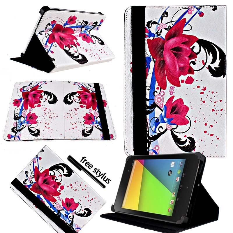 KK & LL Für Google Nexus 7 (1st 2th, Gen Gen ) -leder Tablet Ständer Folio Abdeckung Fall + Freies stylus