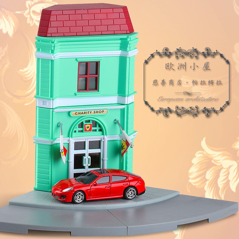 High Simulation 1:64 RMZ city Diorama Education Model Building Kits Toy DIY European house Diecast Metal Cars for children: CHARITY