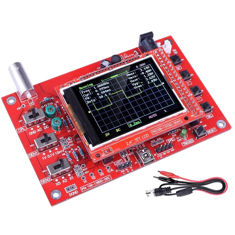 Kit de osciloscopio DSO138 DIY, fuente de apertura TFT 1MSPS, Kit de osciloscopio Digital de mano con piezas DIY y sonda: Default Title