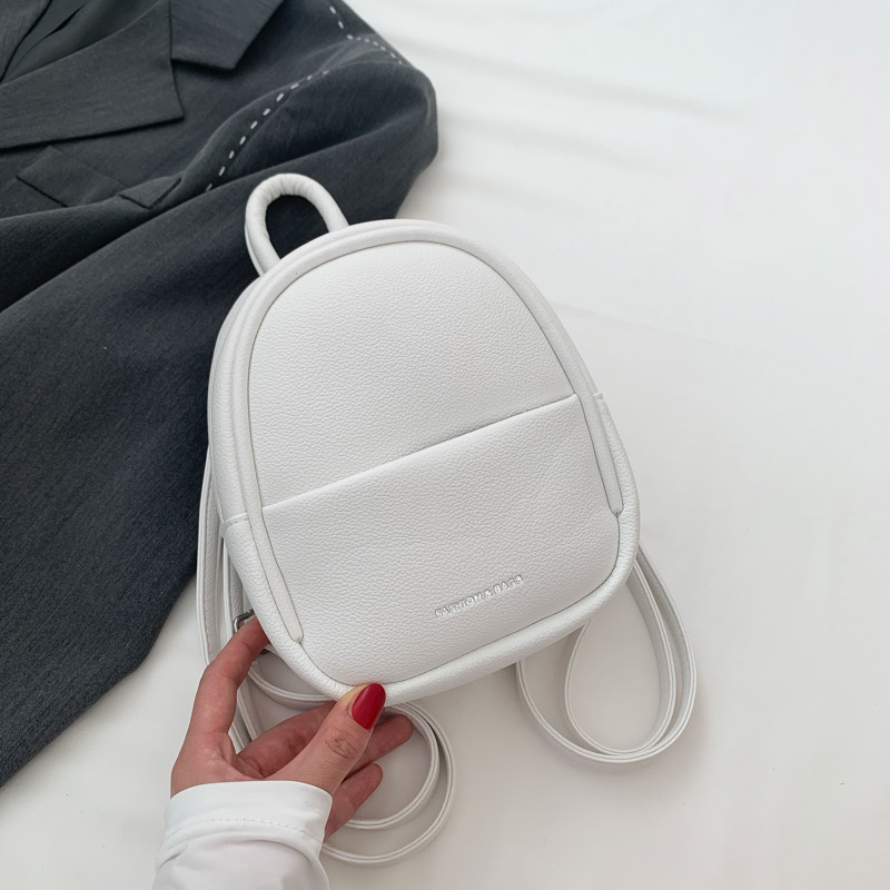 Mochila de lujo de de para mujer, Mini Mochila pequeña multifunción de tacto suave, bolso de hombro para mujer, bolso negro para chica: Blanco
