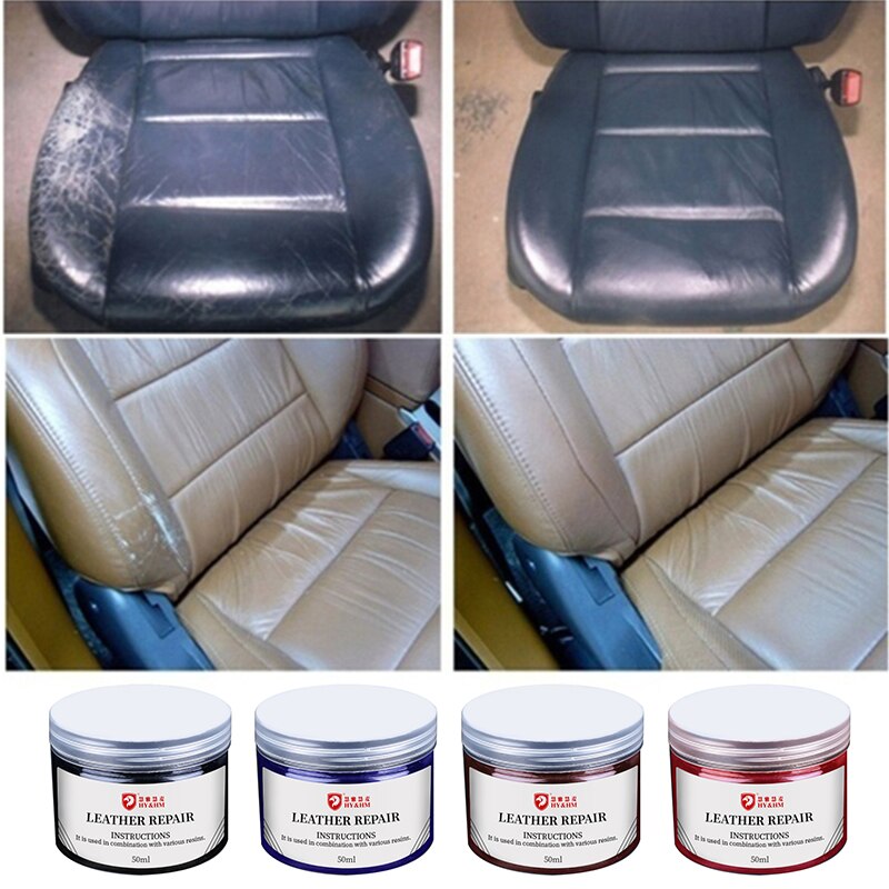 Kit de reacondicionamiento de cuero líquido para asientos de coche, Kit de reparación de vinilo Universal, 50ml,