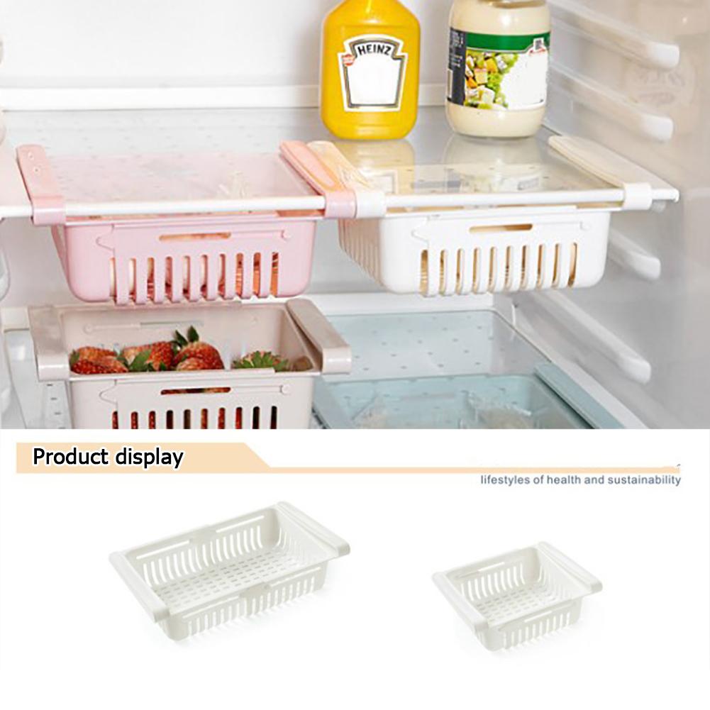 Adjustable Kitchen Refrigerator Storage Rack Fridge Drawer Plate Layer Organizer Shelf Holder Pull-out Drawer Organizer
