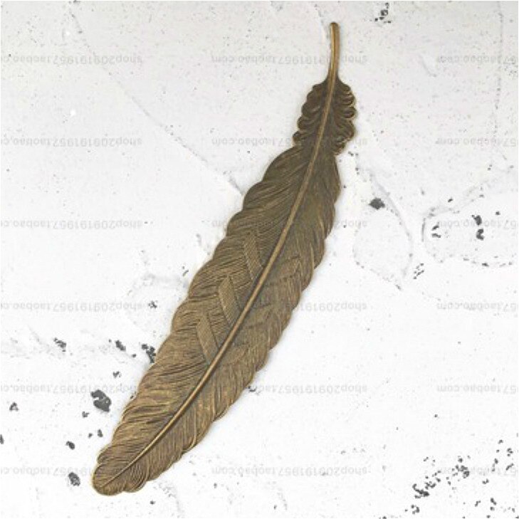 1PC retrò Vintage ▾ Segnalibro Disegno Di Piuma Creativo Segnalibri in Metallo Promozionale del Regalo Della Cancelleria Pellicola Libro di marchio: c