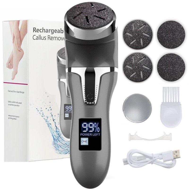 Oplaadbare Elektrische Voet Bestand Elektrische Pedicure Sander IPX7 Waterdichte 2 Snelheden Voet Eelt Remover Voeten Dode Huid Eelt: 5 head black box