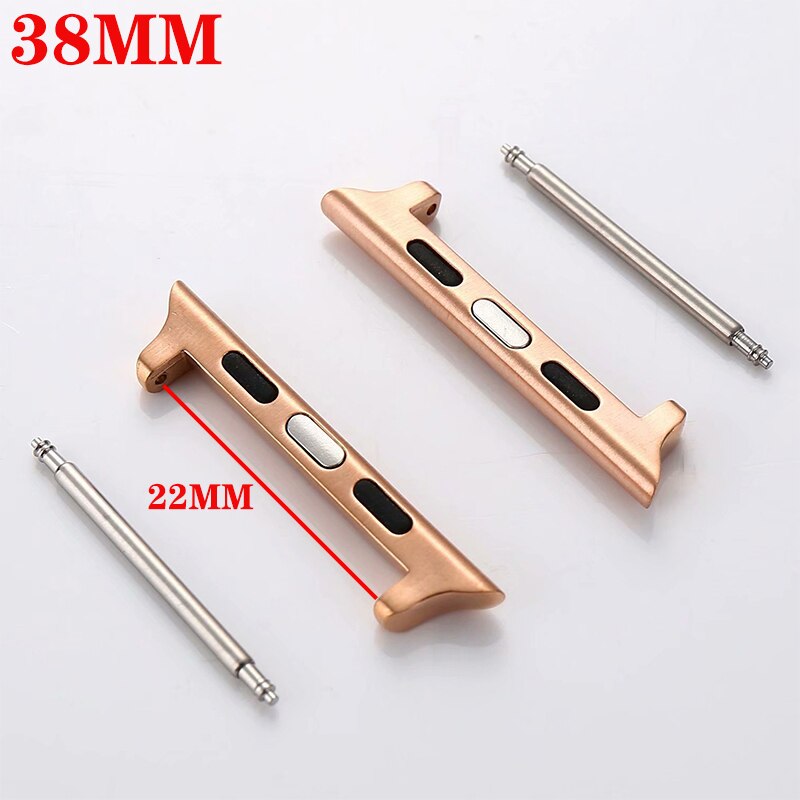Connector Adapter Voor Apple Watch Band Apple Watch 4 3 5 Iwatch Armband 42Mm/38Mm 44Mm/40mm Naadloze Aluminium Linker 4/3/2: Rose gold-38MM
