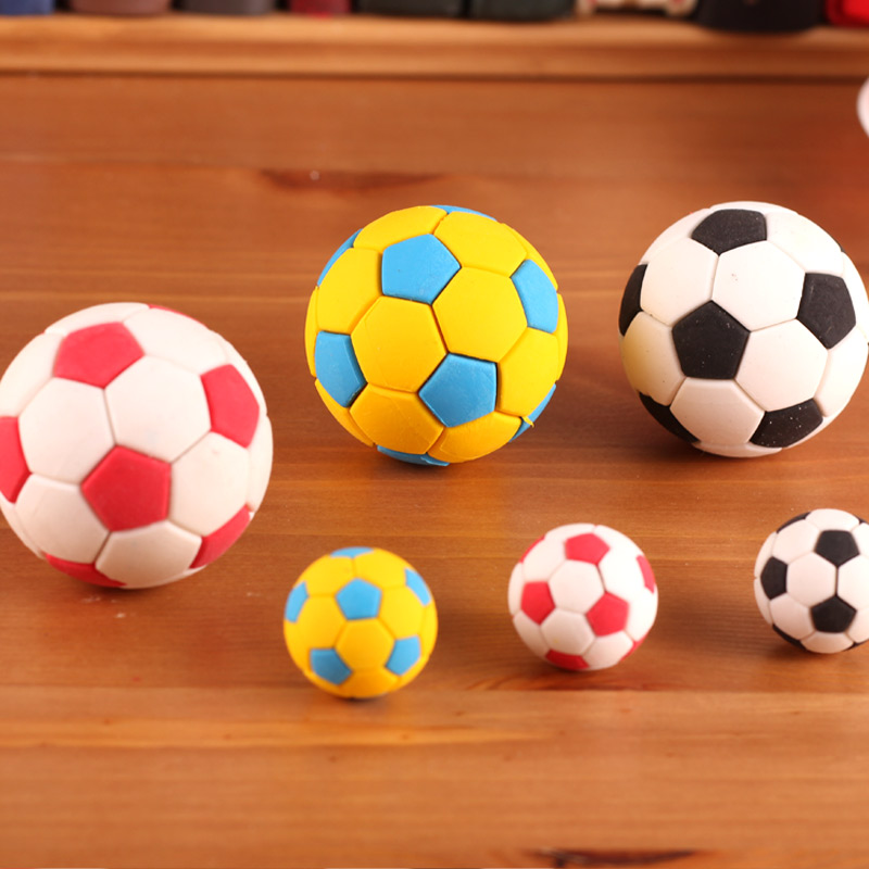 stationery football rubber beautiful sphere eraser football eraser soccer eraser