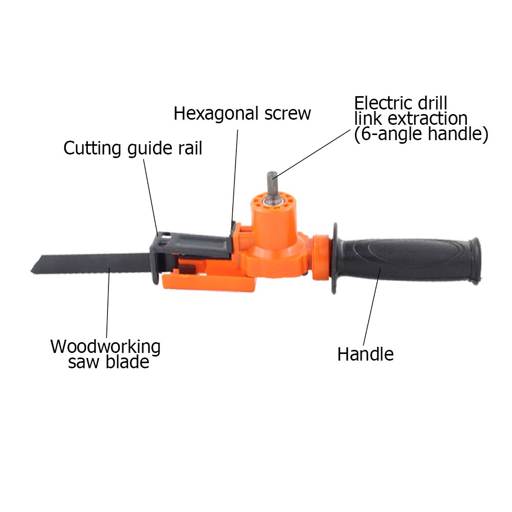 Perceuse électrique scie modifiée scie alternative électrique antidérapante en acier allié poignée de ménage perceuse scie accessoire outil électrique