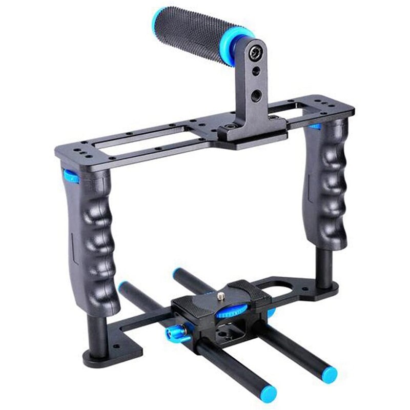 Aluminiumlegering camera video kooi film film maken kit met video kooi voor canon/nikon/sony 5d/600d/d610d/700d dslr