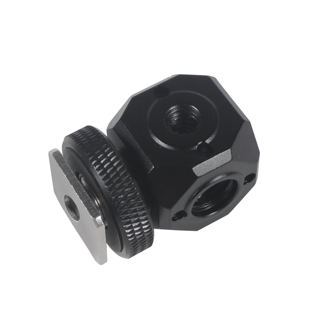 1/4 Hot Shoe Mount Phone Holder Doppio Dado Cold Shoe Adattatore Staffa 1/4 Vite Treppiede a Flash Adattatore Hot Shoe per Fotocamera