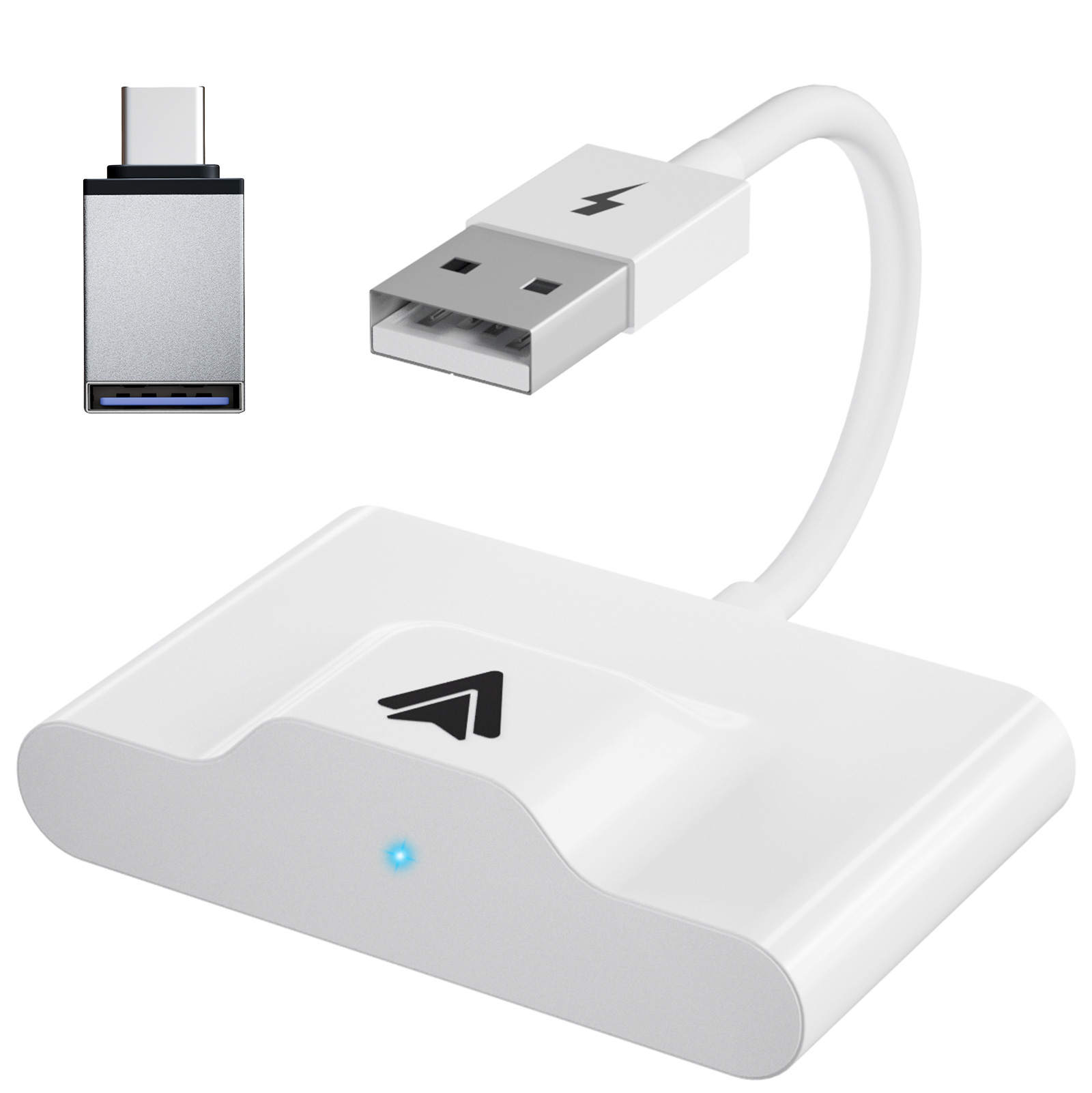Adaptateur/Dongle sans fil Android Auto, convertisseur filaire vers sans fil pour adaptateur de voiture sans fil d'usine OEM: WHITE