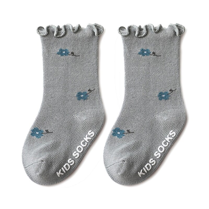 Toddlers Girls Frilly Socks Baby Ankle Sock Children Anti Slip Infant Floor Sock P31B: GBL / L