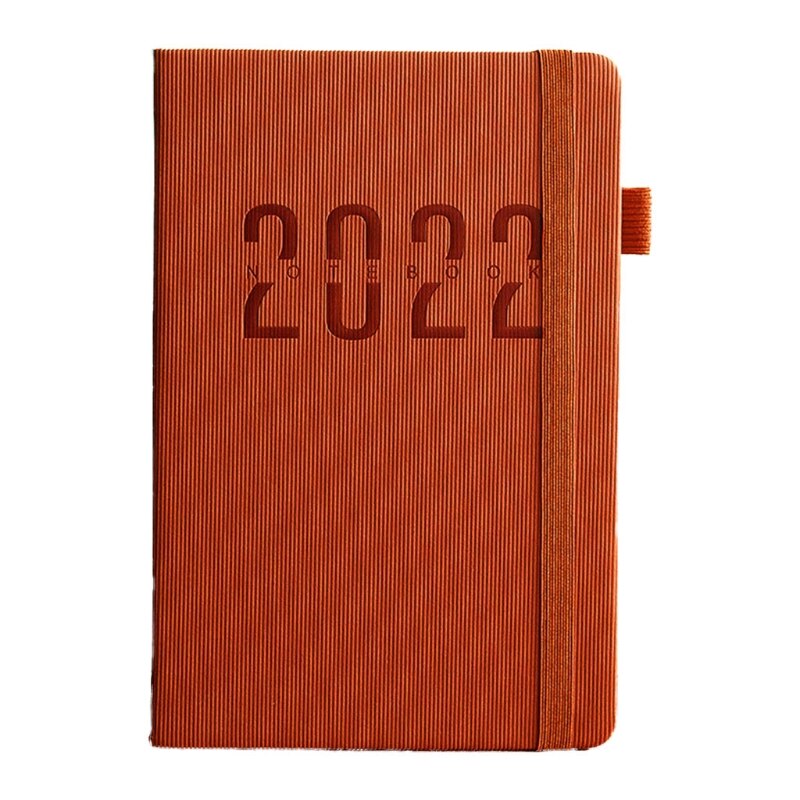 2022 Daily Planner Journal Appointment Diary Lined Daily Pages Hourly Timetable Spring Strap Closure for business Staff 1XCE: Brown