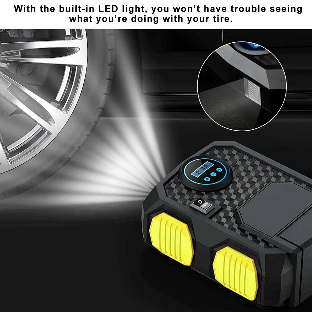 Digital Tire Inflator DC 12 Volt Car Portable Air Compressor Pump 150 PSI Car Air Compressor for Car Motorcycles Bicycles