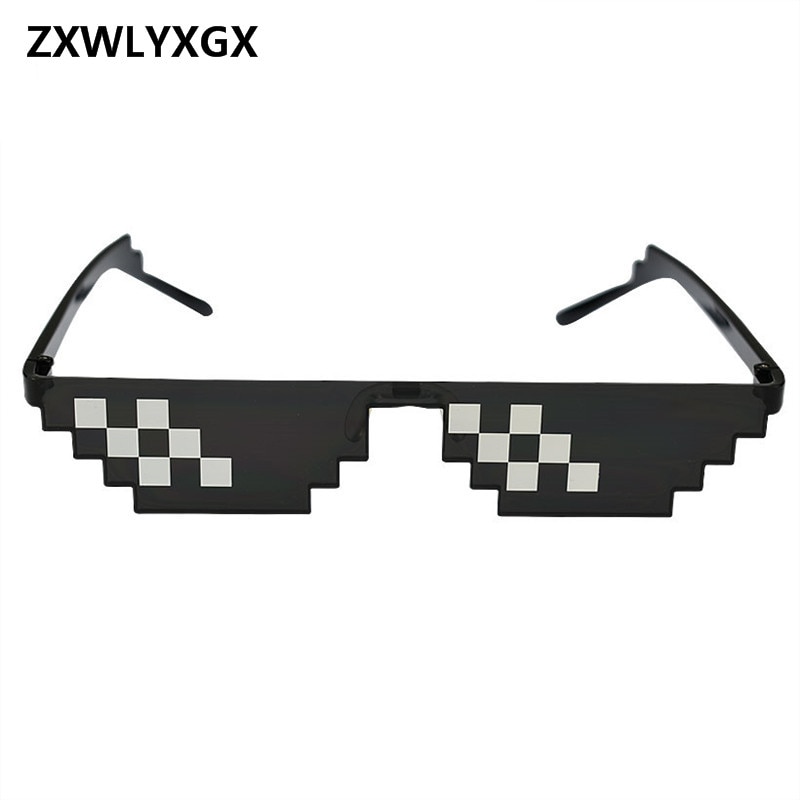 ZXWLYXGX Bril 8 Bit MLG Pixelated Zonnebril Mannen Vrouwen Thug Life Party Brillen Mozaïek Vintage Eyewear