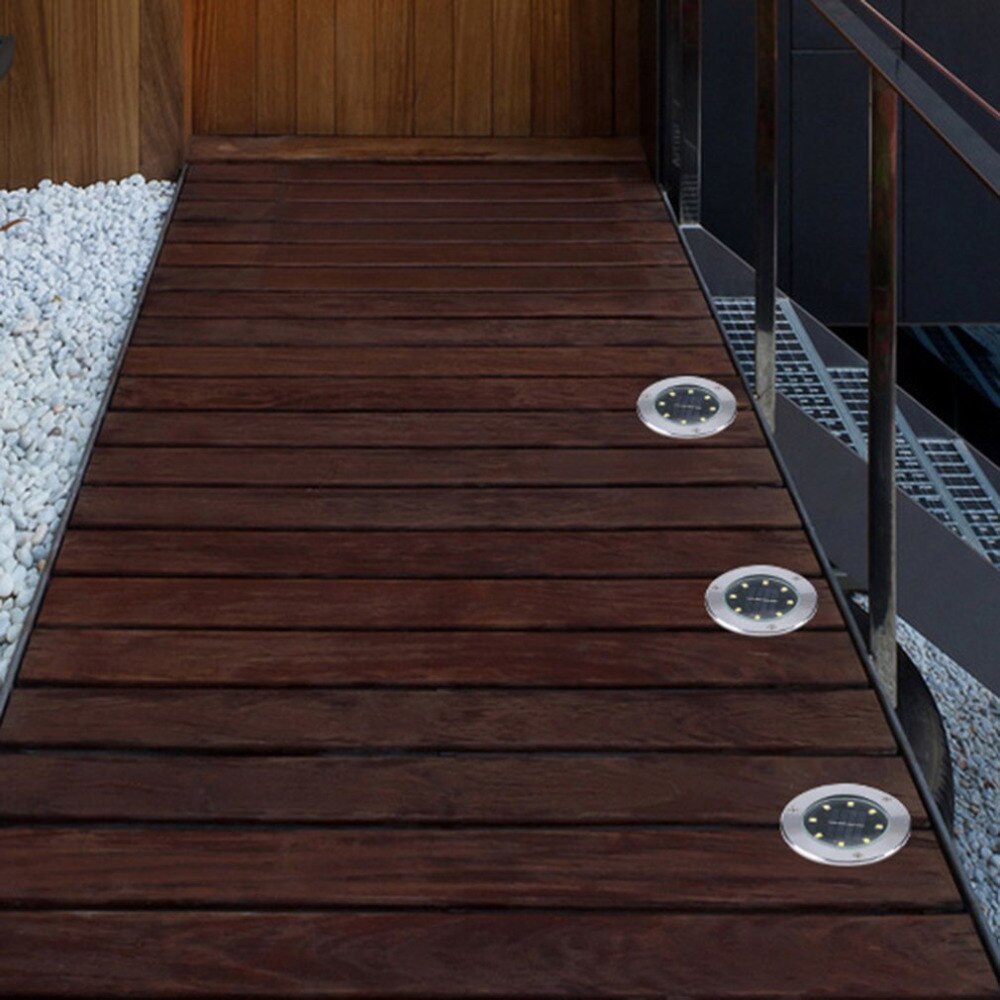 Solar Powered 8 LED Landschaft Licht Wasserdicht 0,75 W 2V Flutlicht Landschaft Garten Yard Pfad Flood Spot Licht stange