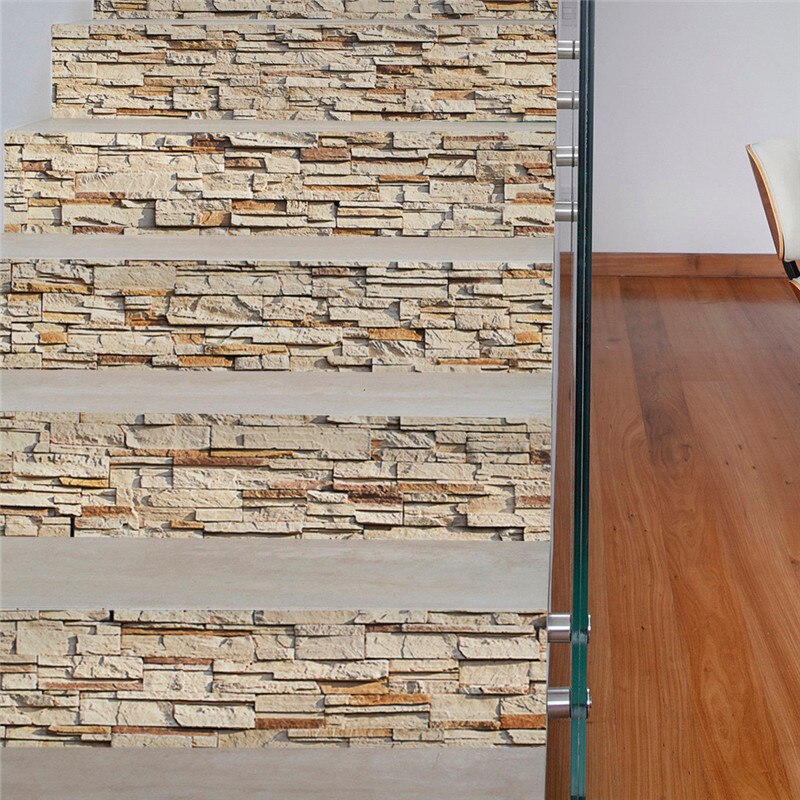 6pcs/set Modern Floor Stairs Sticker Decoration Sticker Wall Stickers Self-adhesive: LT037