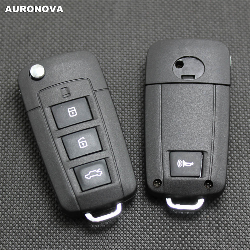 AURONOVA-carcasa de llave plegable para Kia Cerato, 3 + 1 botones traseros, funda para mando a distancia del coche