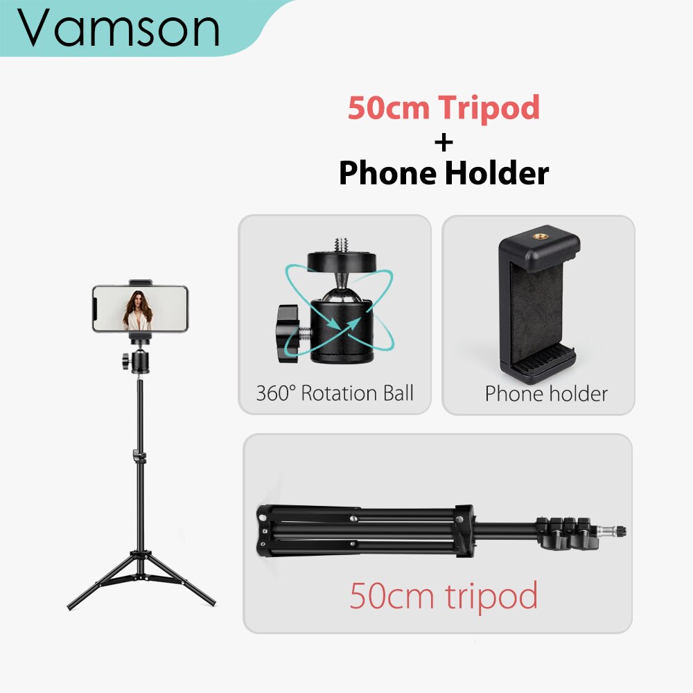 Trípode de Selfie Vamson con bola giratoria extensible de 360 ° con soporte para teléfono y teléfono Android Selfie foto video VLS02A: VLS02A-50cm set